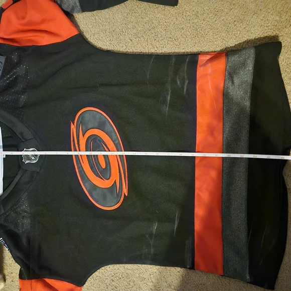 Carolina Hurricane Burns Black and Red Hockey Jersey - Picture 3 of 4